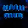 Practical Copper Tooth Jewelry Suitable for Women and Men, Blue Upper and Lower Mouth Accent for Party Looks and Photo Styling