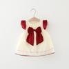 New Summer Girls' Solid Color Flying Sleeve Skirt Girl's Big Bow Skirt Baby Girls Dress