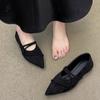 French Gentle and Versatile Light Mouth Single Shoes Women's 2024 Autumn New Comfortable and Not Tired Feet Pointed Flat Mary Jane Shoes