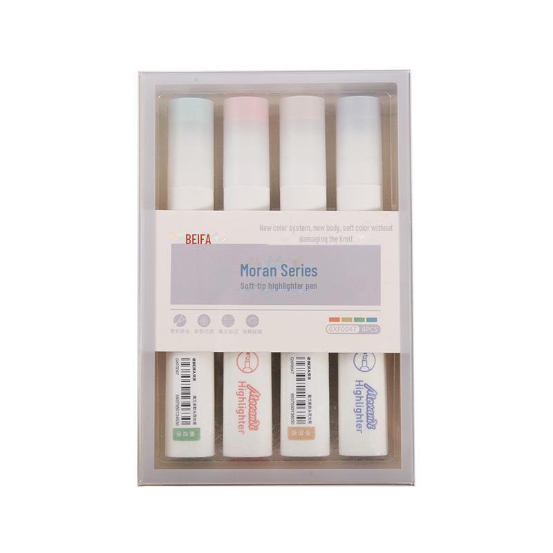 

Флуоресцентная ручка с мягким наконечником Beifa Morandi — безопасный для глаз маркер для студентов и конспектирования Soft Chisel Head