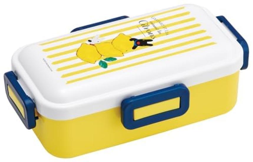 Skater Lisa and Gaspard Lemon Antibacterial Dishwasher Safe Soft Lunch Box with 530ml Lunch Chopsticks and Chopstick Case Quilted Tote Lisa and