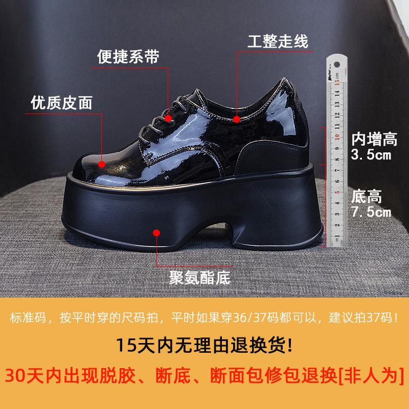 Casual Shoes Women's 2025 New Platform White Shoes Women's Inner Height Increased by 11 Cm Ultra-high Small Leather Shoes Muffin Thick Sole