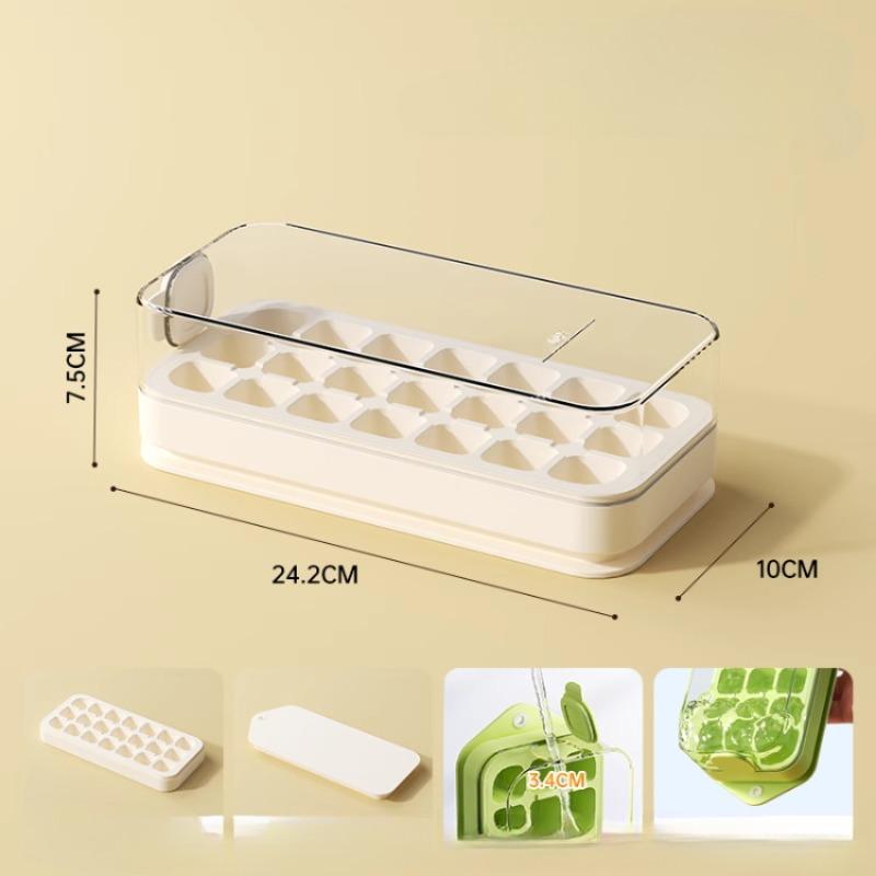 

Easy-to-demold Ice Cube Tray with Large CapacityOne-press Ice OutputHousehold Ice Storage and Ice-making Mold білий