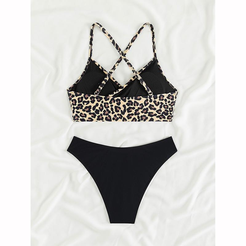 Sexy Leopard Mikrobikini 2025 Dame Badedrakt Kvinnelig Badetøy Høy Midje Bikini Sett Strandklær Badeklær