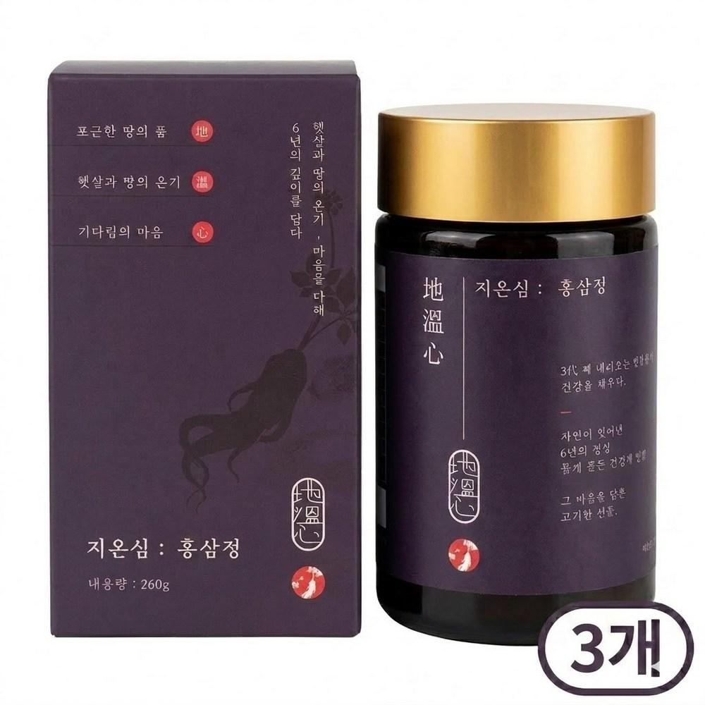Jionsim Red Ginseng Extract 6-Year-Old Red Ginseng 100% High Ginsenoside Content Holiday Gift Set 3 Pcs 260ml