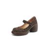 Fashion New Spring/summer Genuine Leather Mary Jane Shoes for Women Fashion Platform Shoes Women Chunky Heels Round Toe Women Pumps
