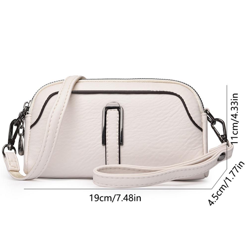 Waterproof Commute Shoulder Bag PU Leather Messenger Bag Portable Crossbody Bag Students