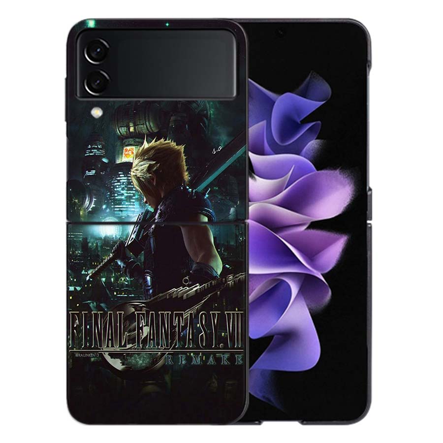 Final Fantasy VII For Samsung Galaxy Z Flip 5 4 3 Case Shockproof Hard Cover Phone Z Flip 6 7 5G Z Flip 5 4 5G TPU PC Hard Coq