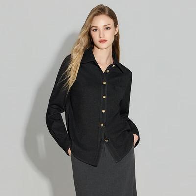 Women's Elegant Lapel Long-Sleeve Blouse