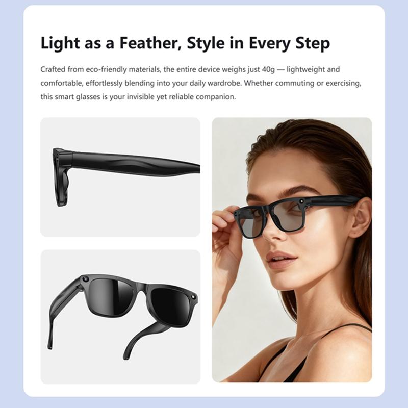 Intelligente 8K KI-Brille mit 100W Kamera Chat Gpt Touch Outdoor Sport Sonnenbrille Bluetooth Anrufe Musikplayer Bildstabilisierung für Männer Frauen Geschenk