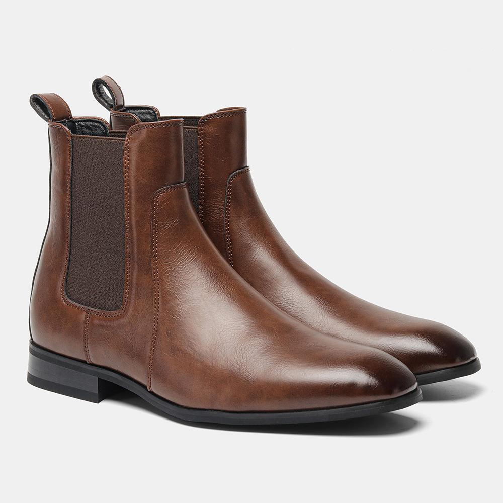 Chelsea Boots Men Retro Comfortable Brand Retro Fashion 2026 Leather Boots