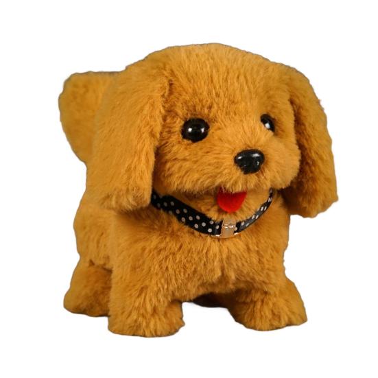 Kids Electric Plush Dog Toy Walking Barking Tail Wagging Interactive Puppy Plushie Toy Toddlers Boys Girls Educational Simulation Animal Toy