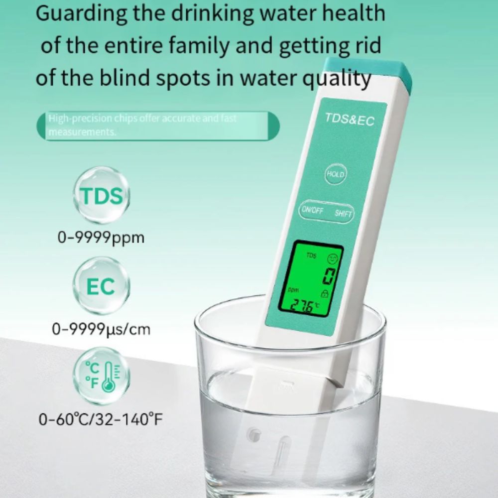 LCD Display Digital Water Quality Tester Backlight Display Temperature Meter EC Meter  Aquarium