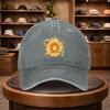 Sunflower Print Baseball Cap Casual Snapback Fashion Hat Adjustable Outdoor Leisure Cap for All Seasons Ideal for Travel a