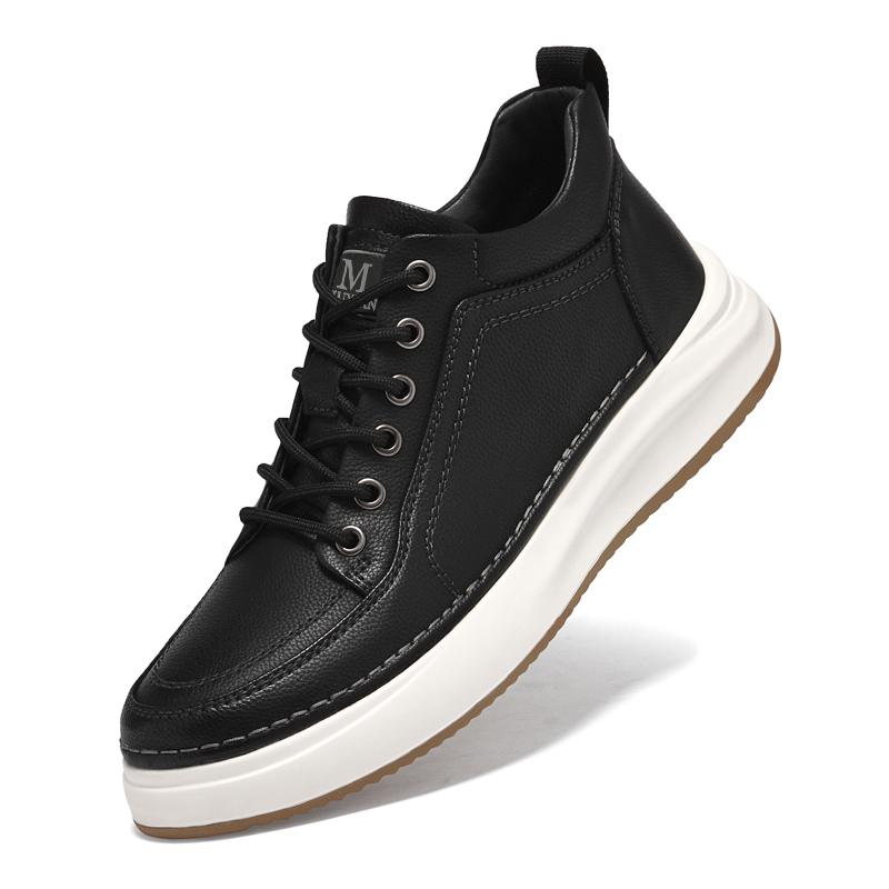 

Мужские кожаные мокасины, зимняя плюшевая мужская новая модная обувь, удобные кожаные туфли для вождения на плоской подошве, мужские повседневные кроссовки с мягкой подошвой 44 чёрный