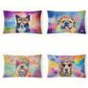 Cool Floral Border Collie Pillow Cover Suitable For Sofa Bedroom Car Pillow Cover Cushion Rectangular Back Cushion