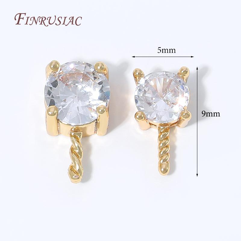 18K Gold Plated CZ Prong Set Pearl Connector,Zircon Inlaid Pearl Mounting Accessories,DIY Necklace Bracelet Jewelry Making
