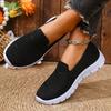 Foreign trade mesh breathable flat bottom solid color casual shoes women's flying woven single shoes 2025 large size 2025 women's shoes