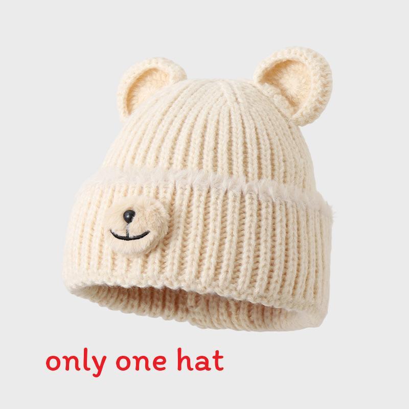 Cute Bear Hat For Women Winter Warmth Knit Windproof Cap For Casual Wear