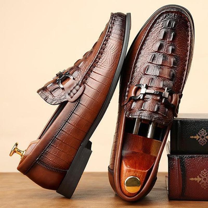 Fashion Fashion New Slip On Loafers New Men's Alligator Pattern Patent Leather Shoes Designer Formal Wedding Dress Homecoming Footwear