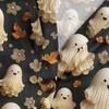 Women's Casual V-Neck Pullover Halloween Print Button Top