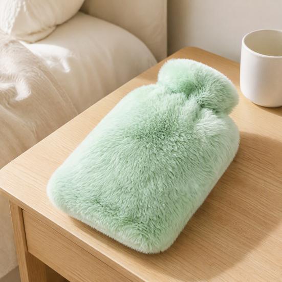 Women Hot Water Bag Bottle with Plush Cover, 500/1000/2000ML Leak-proof Bag, Soft Cover Cold Compress Pouch for Shoulder, Back, Hand, Legs,