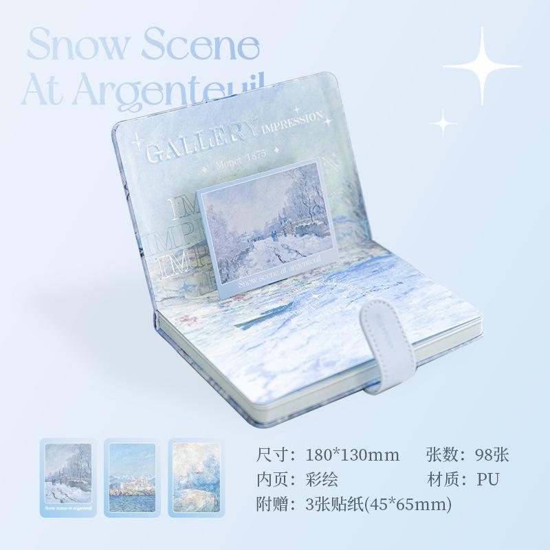 RosyPosy Soft Elegant Oil Painting Wind Magnetic Buckle Book Handmade Materials Student Supplies Color Inner Page Notebook