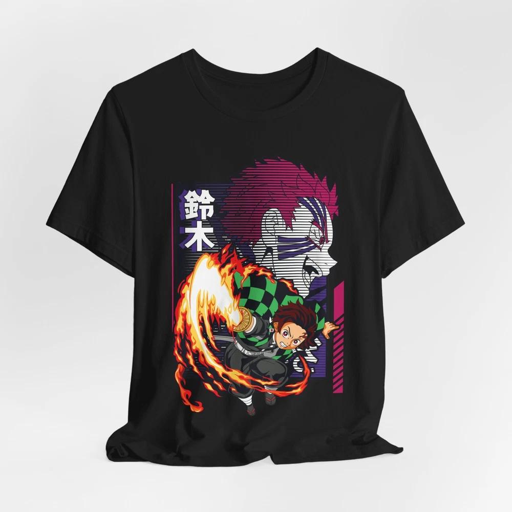 

Demon Slayer Akaza and Tanjiro Anime Graphic Unisex Tee, Manga T-Shirt, Japanese S