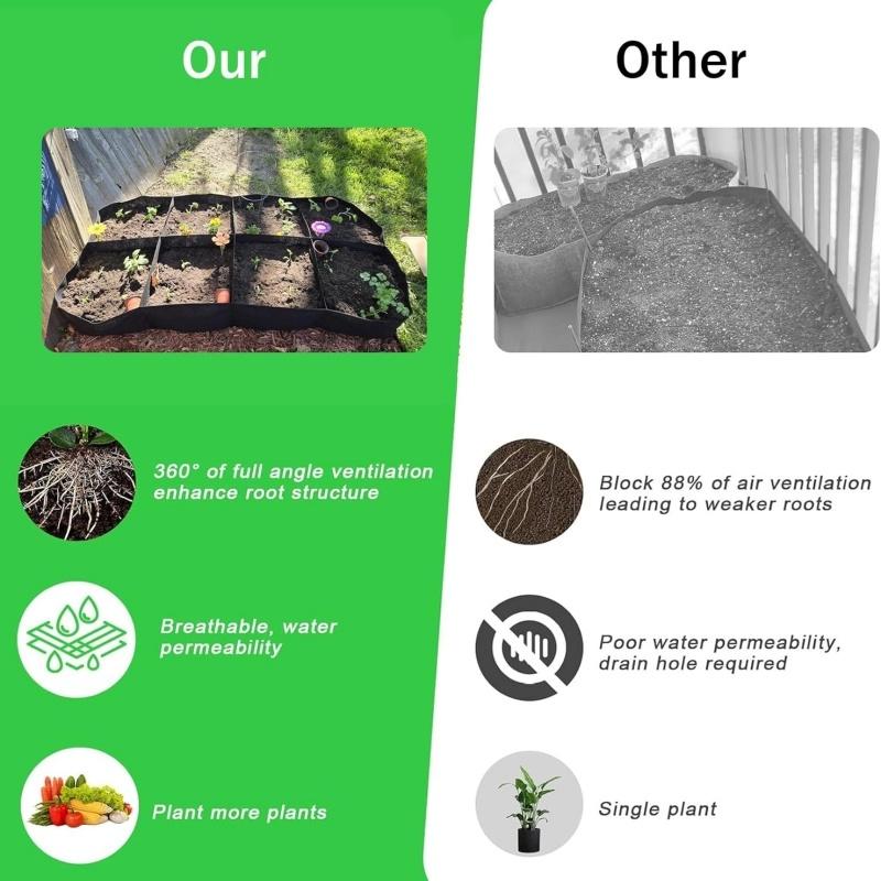 4/8 Grids Extra Large Fabric Grow Bag Garden Planter Planting Bed Vegetables Flowers Herbs