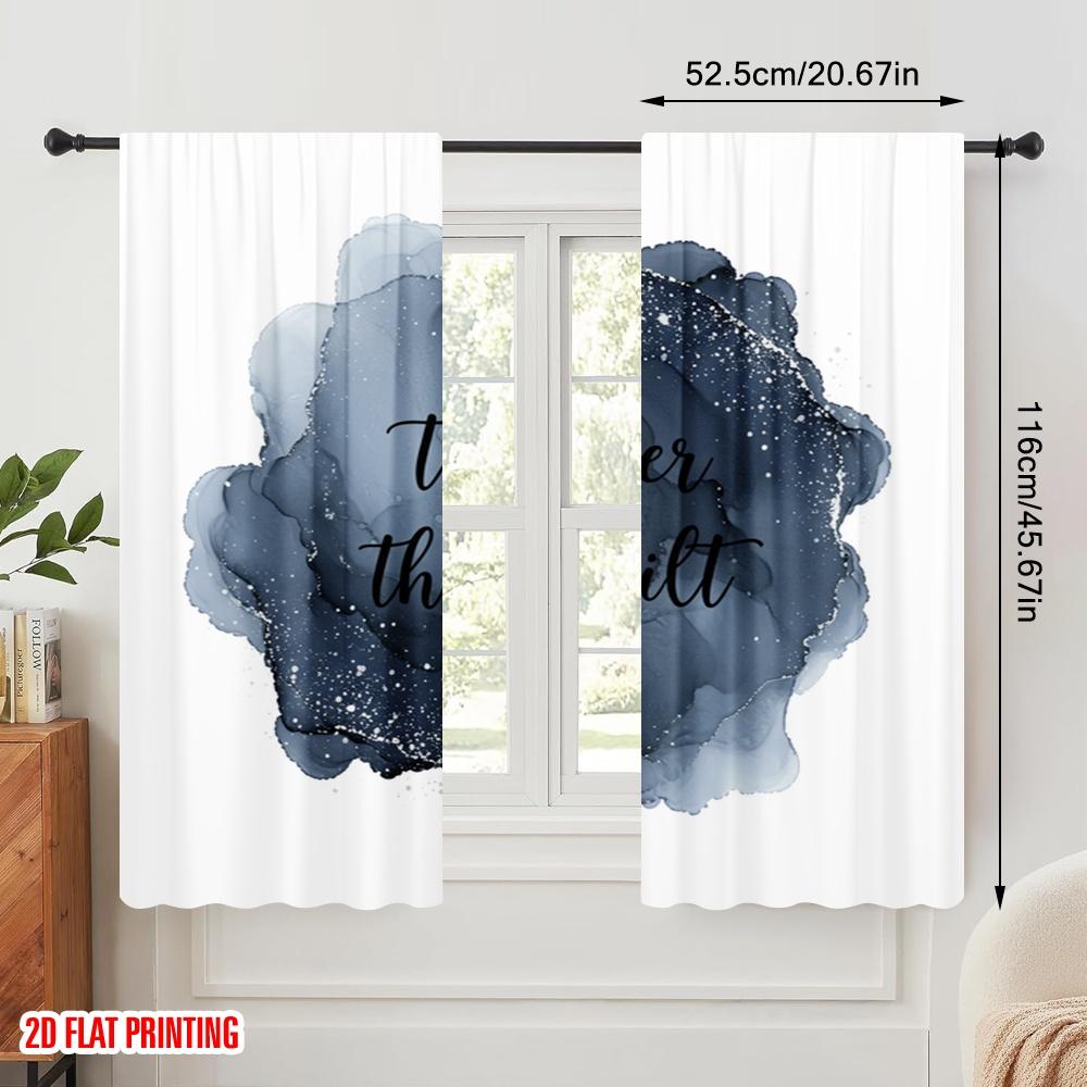 2pcs 2D Flat Printing Curtain Together They Built Life 100% Polyester Fabric Without Electricity Party Decorations for Indoor