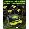4026 6.0Ah Replacement for Ryobi 40V Battery and OP401 Charger, Compatible with Ryobi 40V Lithium Battery OP40401 OP40602
