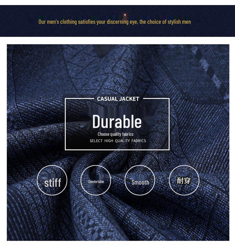 Men's Plus Velvet Sweater for Winter - Warm Knitwear for Middle-Aged and Elderly
