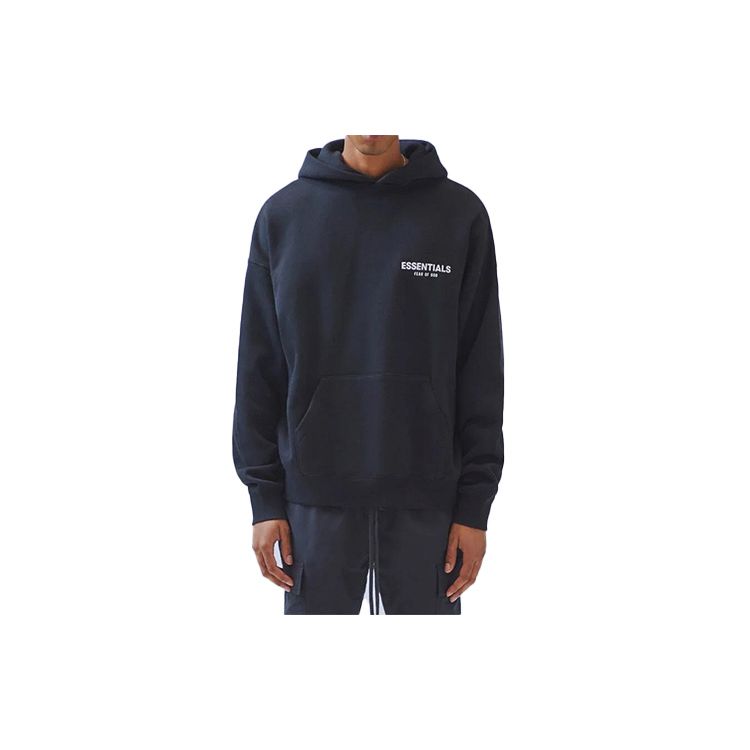 

Пуловер с капюшоном Fear of God Essentials FW19 и буквенным логотипом спереди Топы унисекс, вымытый черный 0192250500054001 L