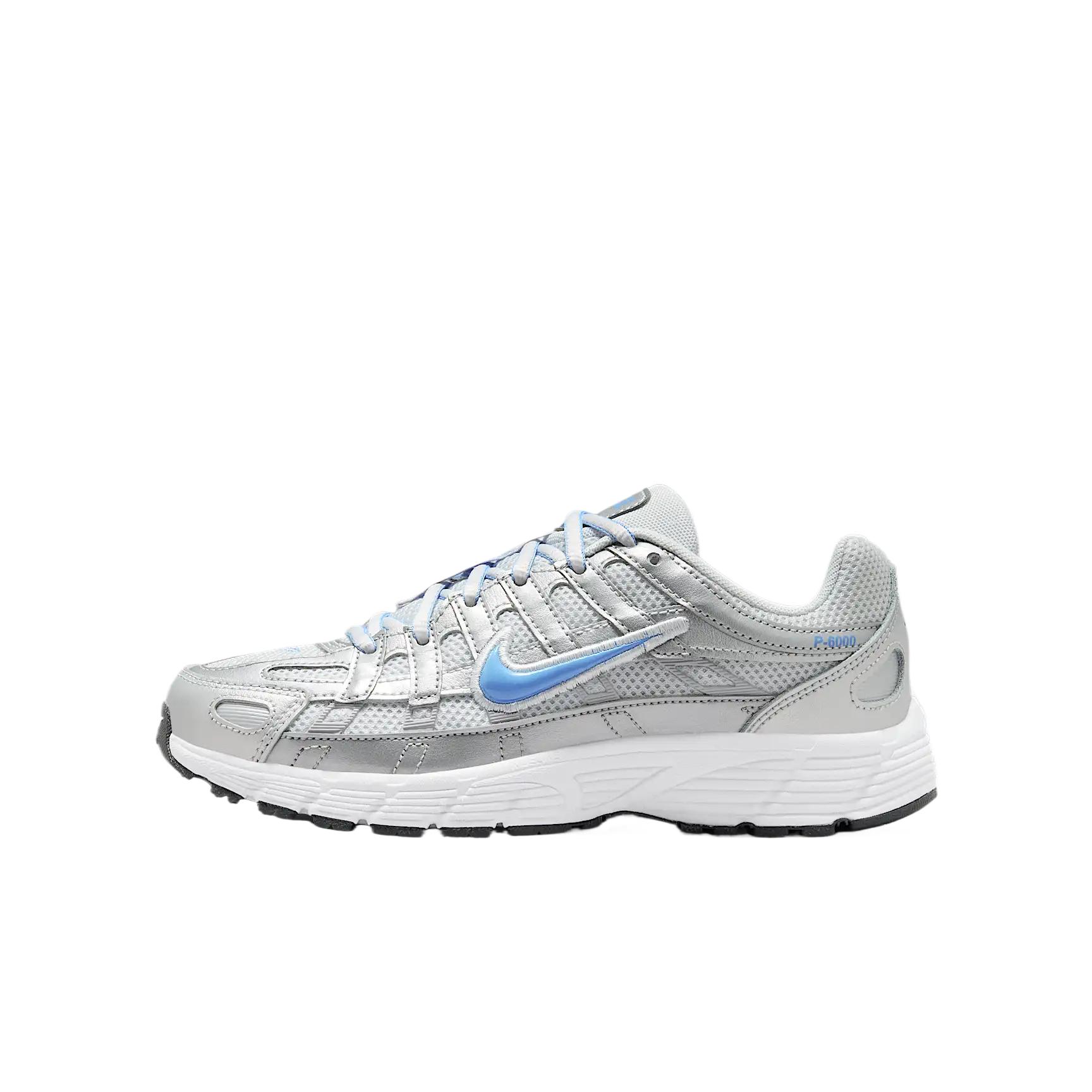 Nike P-6000 GS Metallic Platinum Pure Platinum Metallic Silver University Blue Kids Shoes HV5064-007 36.5