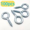 Eye Screws, 100Pcs 1 Inches Screw Eyes Hooks, 304 Heavy Duty Screw Hooks, Self Tapping Eye Bolts