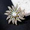 Lanhao Sunflower Pearl Brooch – Trendy Women's Cardigan Pin