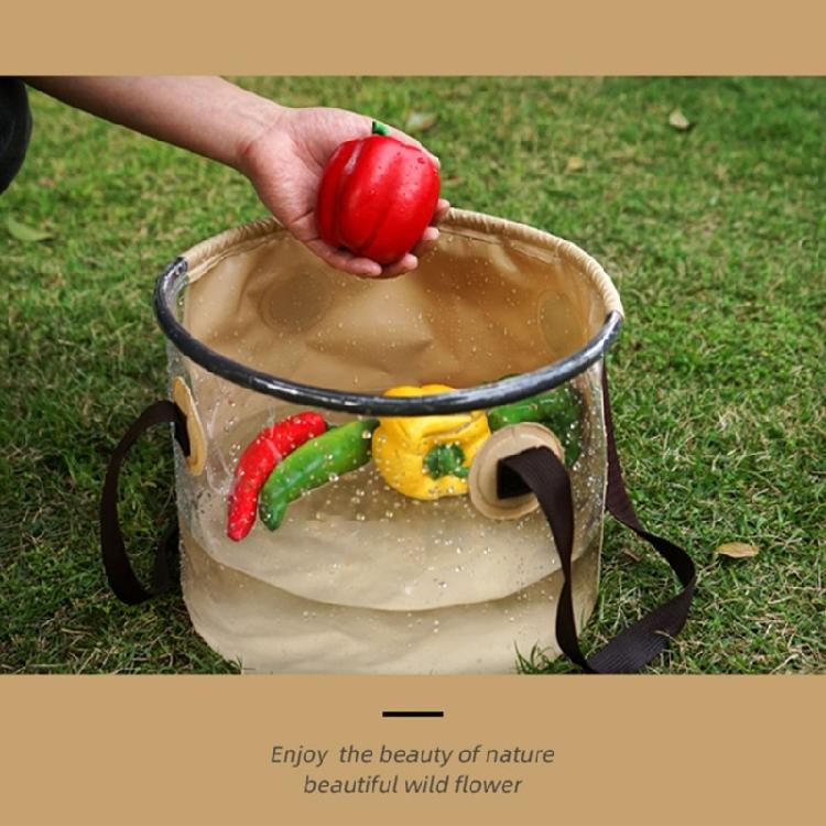 20L/30L Capacity Outdoor Folding Bucket PVC For Campers Hiker Fishermen Convenient Carry Handle