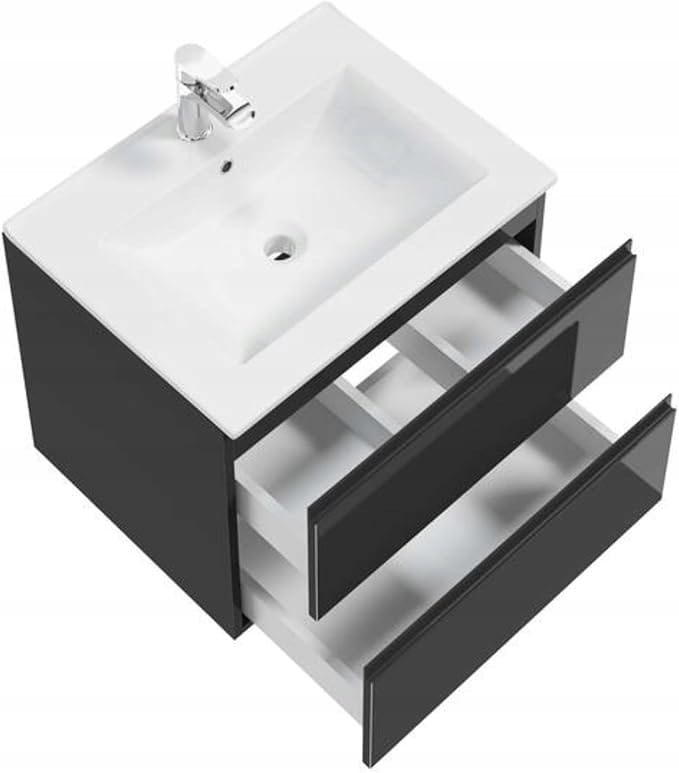 Black Wall-hung Bathroom Cabinet 60x50cm Without Countertop for Modus Washbasin