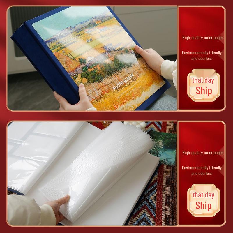 Álbum de Fotos da Família Monet de 6 Polegadas, 1000 Páginas, Grande Capacidade para o Crescimento do Bebê, Fotos de Tamanhos Mistos de 5 Polegadas.