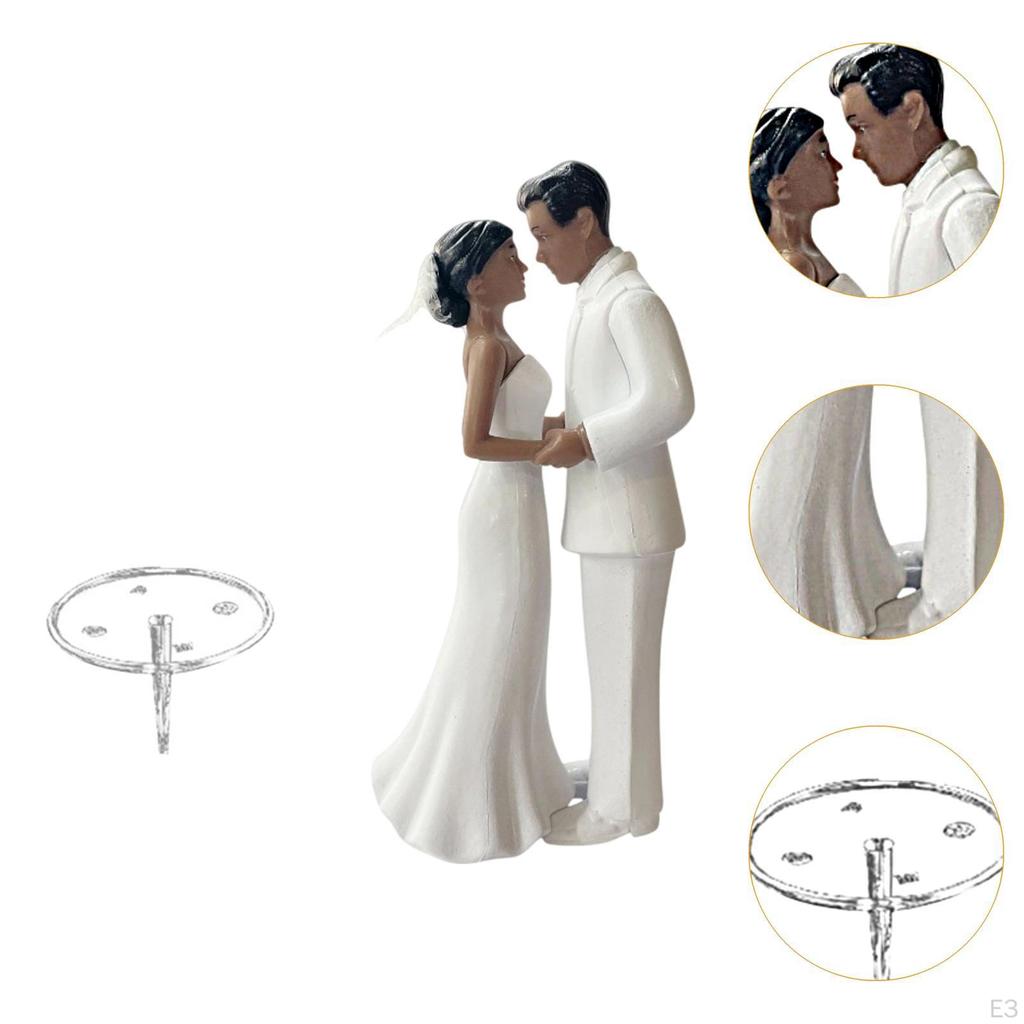Wedding Cake Topper Bride Groom Figurine Simulation Keepsake Modern Ornament Decorative for