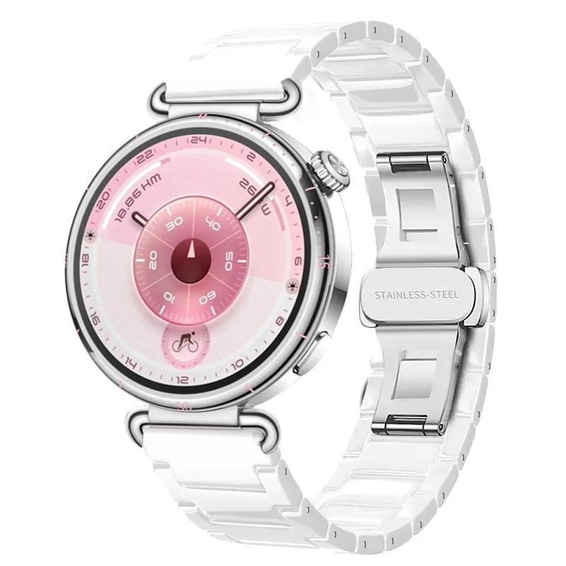 18mm Keramický+Kovový Řemínek Pro Huawei Watch 5/GT5 Pro 42mm GT6-5-4 41mm Špičkový Oficiální Náramek Pro Garmin Venu 4 41mm Correa