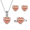 High Carbon Papalacha Heart-shaped Set Earrings Rings Necklaces Jewelry Women's Fashion Goods