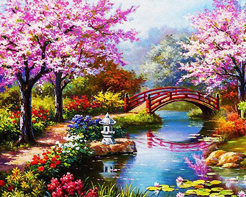 Алмазна вишивка Сніжний будиночок Набір для рукоділля Повне свердло Квадрат Нове надходження Алмазний живопис Маяк Пляж Квітковий пейзаж Мозаїка Прикраса дому