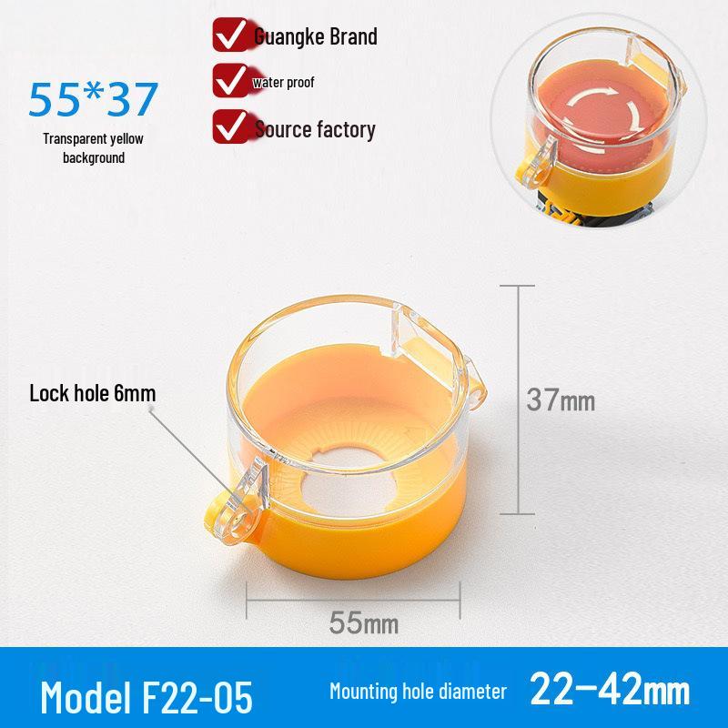 Waterproof Emergency Stop Button Cover, Flip-up Protection Ring, Anti-accidental Touch Shield, Round Base Size.