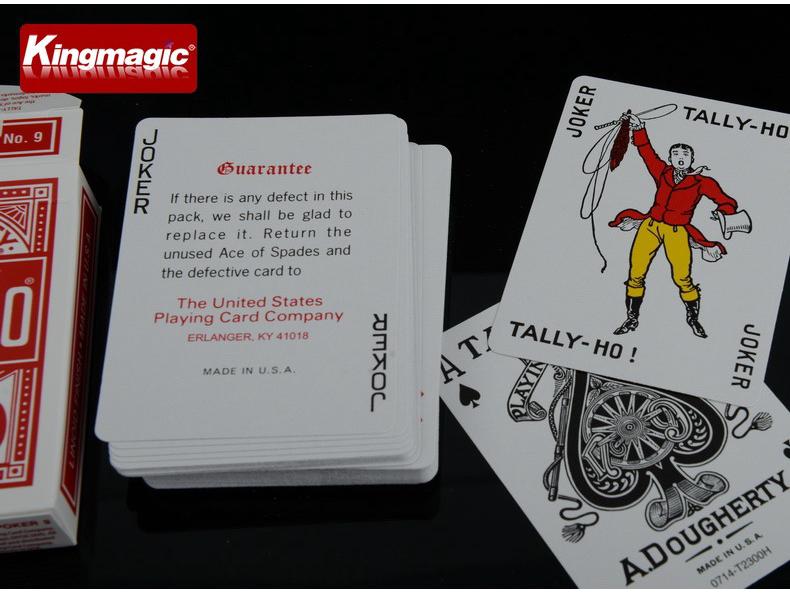 Jeu de cartes original Tally-Ho No.9 - Designs Dos Éventail & Dos Cercle pour la Magie & les Flourishes
