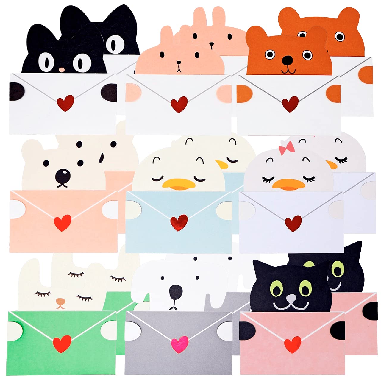 

PLACETY Маленькие благодарственные открытки с конвертами (18 карт)