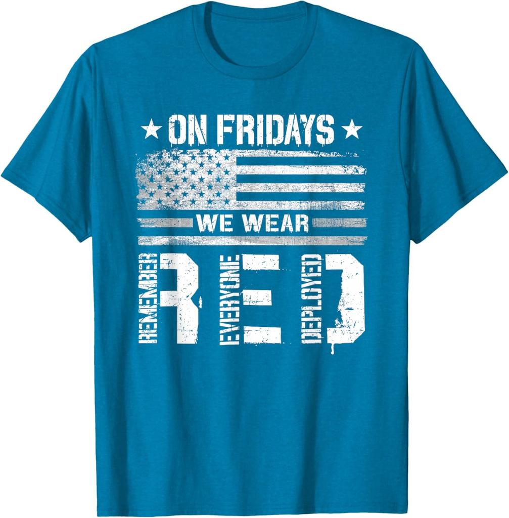 On Friday We Wear Red American Flag Military Supportive Unisex T-Shirt