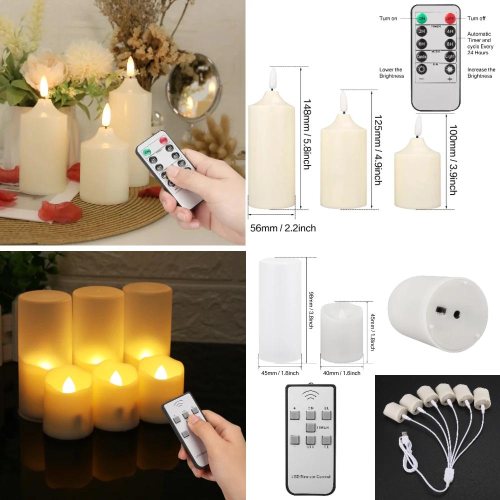 LED Flameless Candles with Remote Control Flickering Waterproof Electric Candle LED Tealights for Halloween Christmas Home Decor