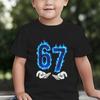 Boys Girls Number 67 Tshirt Cool Blue 6 7 Print Casual Daily Wear Tee Toddler Soft Cotton Tee 7th Birthday Boys Clothes
