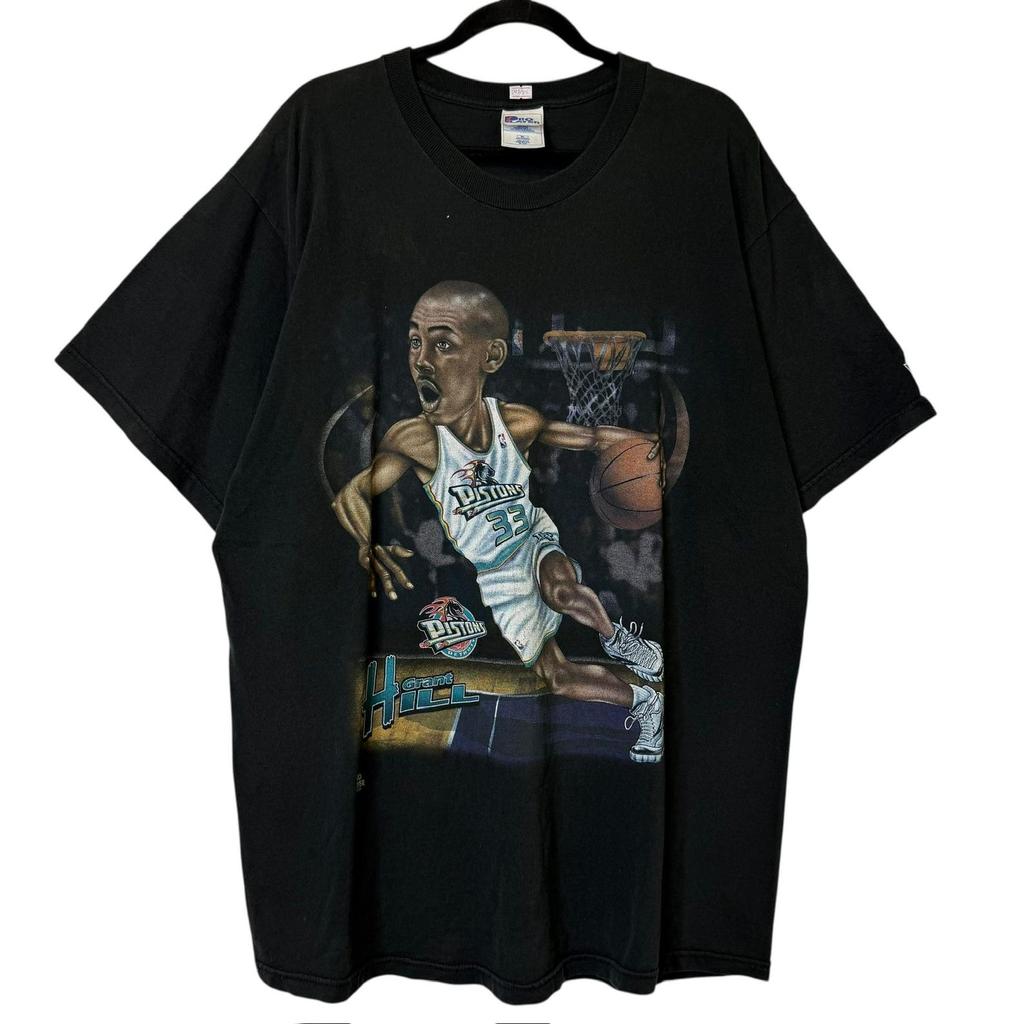 90s Grant Hill Detroit Pistons NBA T shirt Sz L (X950)
